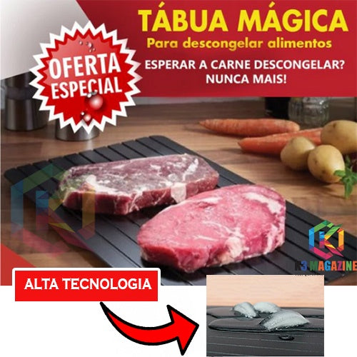 Tabua Mágica p/Descongelar Rápido Carne Aves Peixes Alimentos Cozinha Casa Bandeja AeM HOME