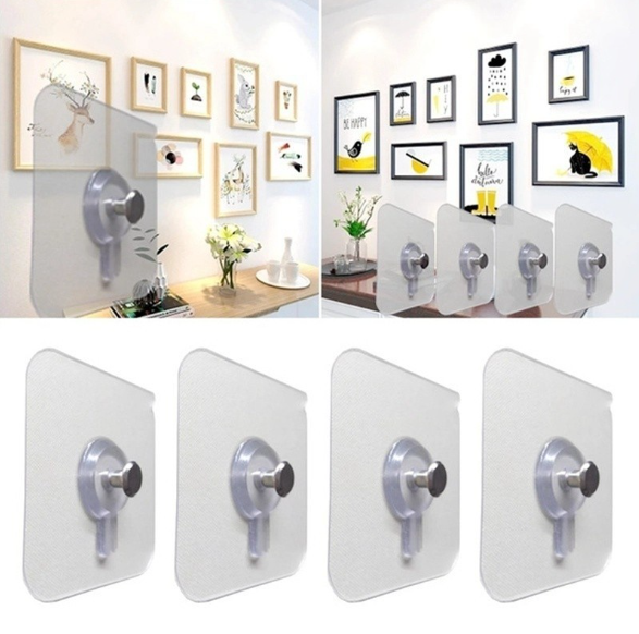 Kit 4, 10 ou 20 Ganchos Adesivos Reutilizáveis: Organize e Decore Sem Furos!