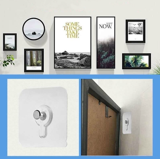 Kit 4, 10 ou 20 Ganchos Adesivos Reutilizáveis: Organize e Decore Sem Furos!