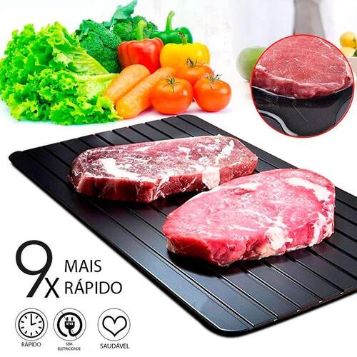 Tabua Mágica p/Descongelar Rápido Carne Aves Peixes Alimentos Cozinha Casa Bandeja AeM HOME