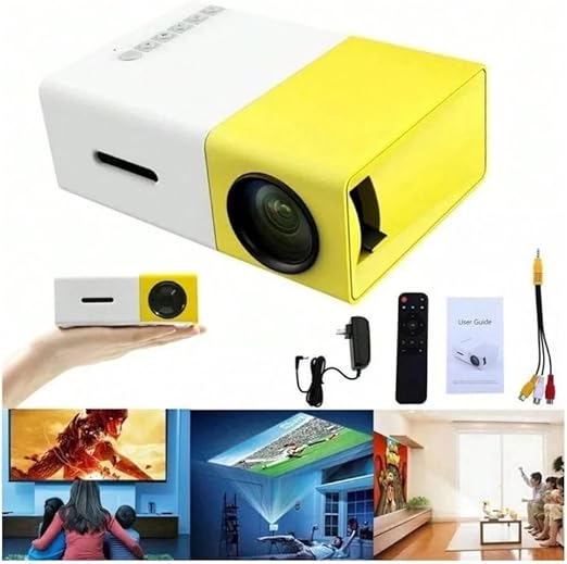 Mini Projetor Portatil YG300, LED, 1080P Full HD, para Ambientes Externos e Filmes HDMI Móvel Compatível Com USB