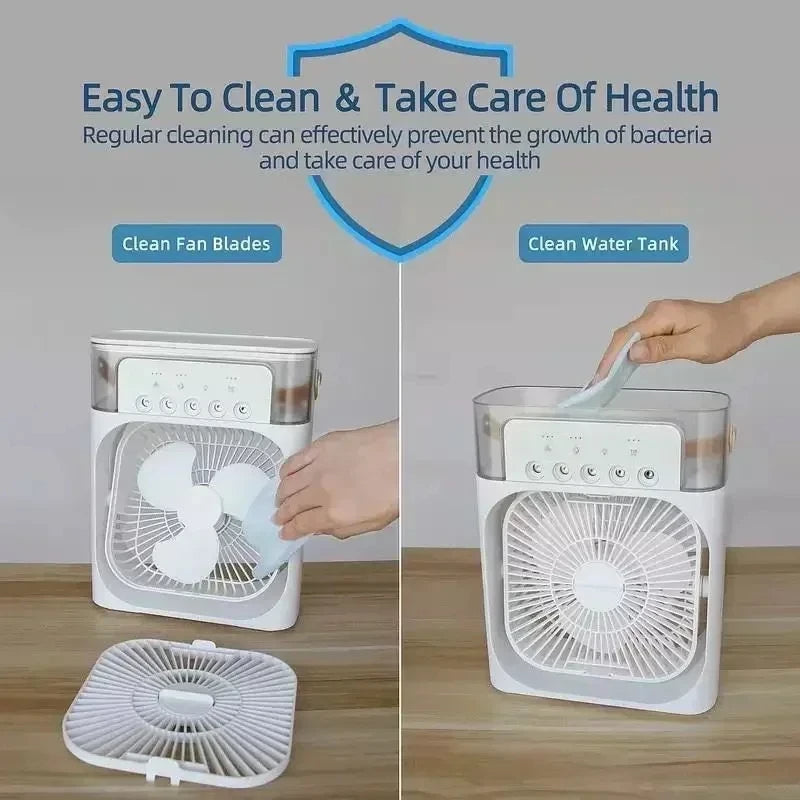 Transforme Seu Ambiente: Mini Ar Condicionado 4 em 1 com USB, LED e Design Compacto para Quarto, Sala e Escritório!