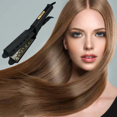 MQ HAIR - Chapinha Profissional de Titânio 485°F Turbo - Bivolt, Design Anatômico, Ultra Suave, Efeito Espelho - 3 Passagens