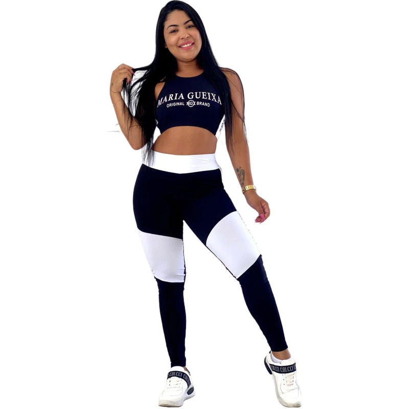 Conjunto Academia Maria Gueixa - Legging + Top, Conforto, Estilo e Performance!
